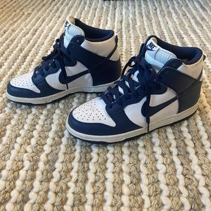 Perfect condition midnight navy NIKE DUNKS high tops
